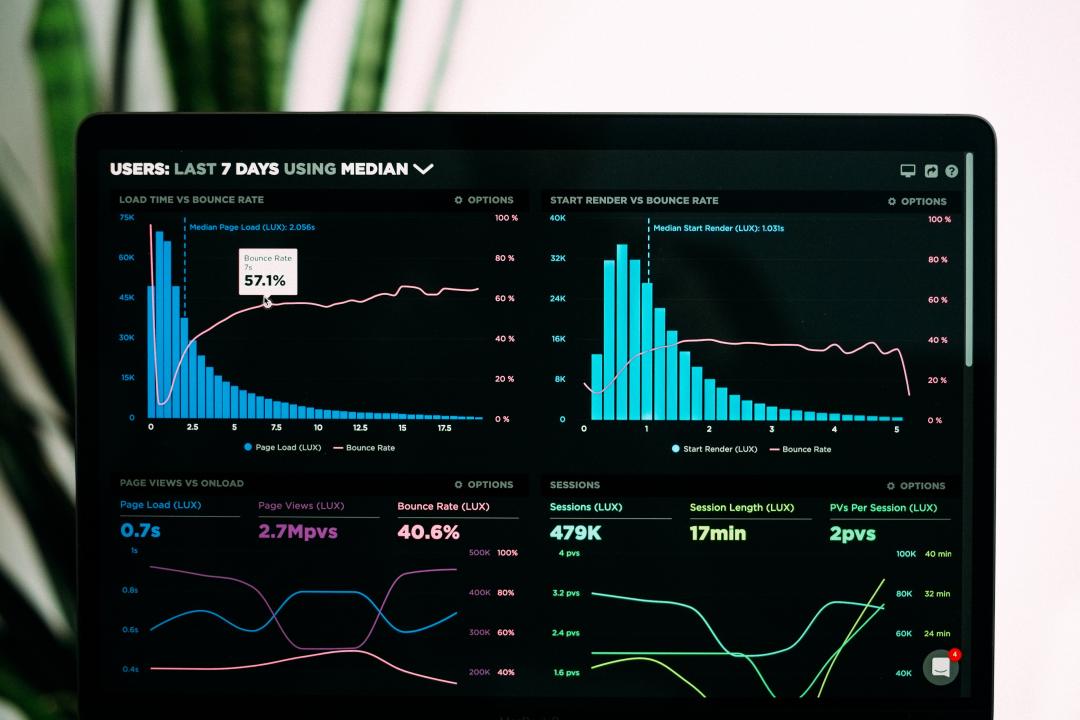 computer screen with data graphics to represent the private data exchange